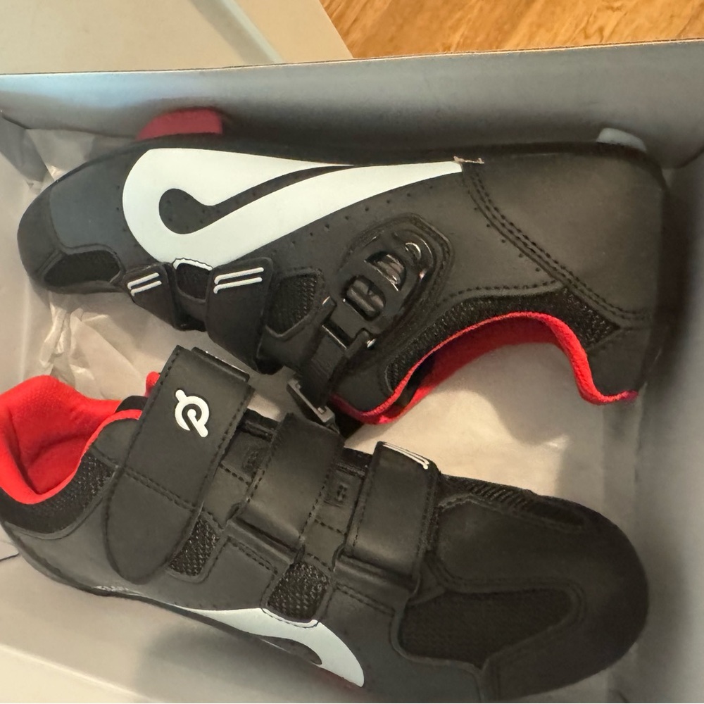 Peloton Black and Red Spin Cycling Shoes. Brand New in box.